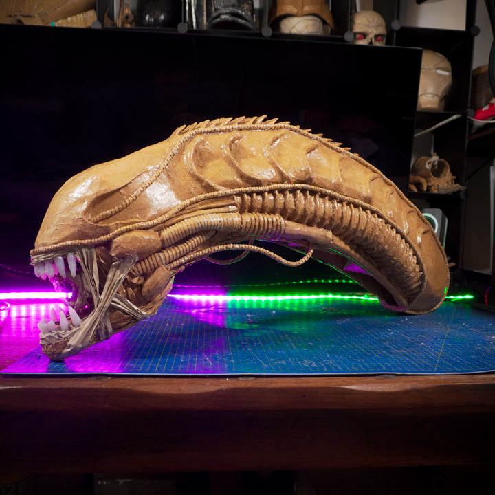 Plantillas de máscara de Xenomorfo Guerrero para DIY en cartón
