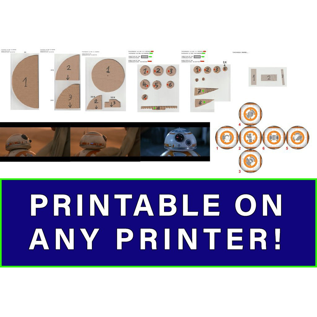 Plantillas de cartón BB8 para DIY de cartón