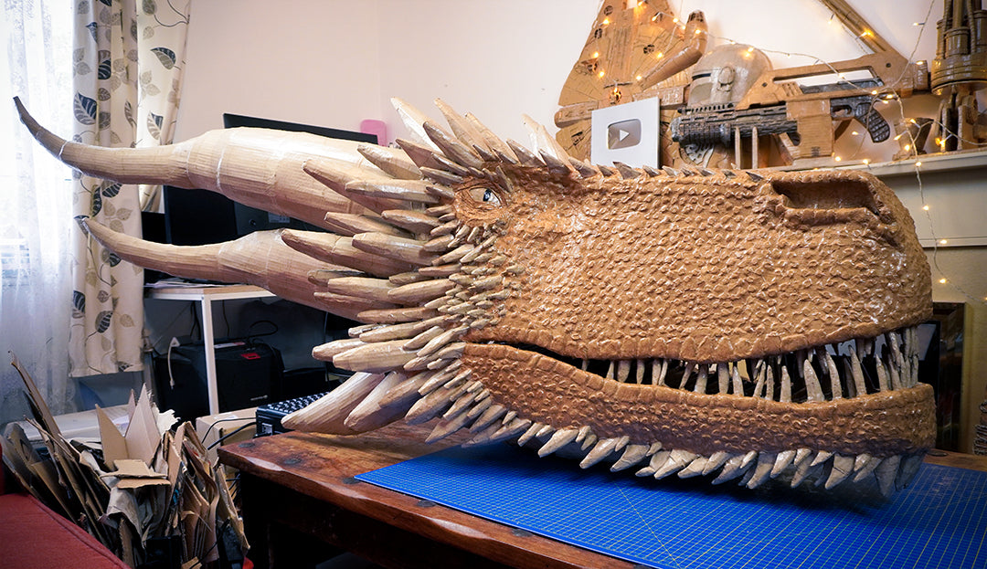 Drogon's head TEMPLATES for cardboard DIY