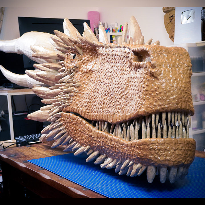 Drogon's head TEMPLATES for cardboard DIY