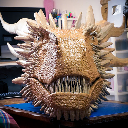 Drogon's head TEMPLATES for cardboard DIY