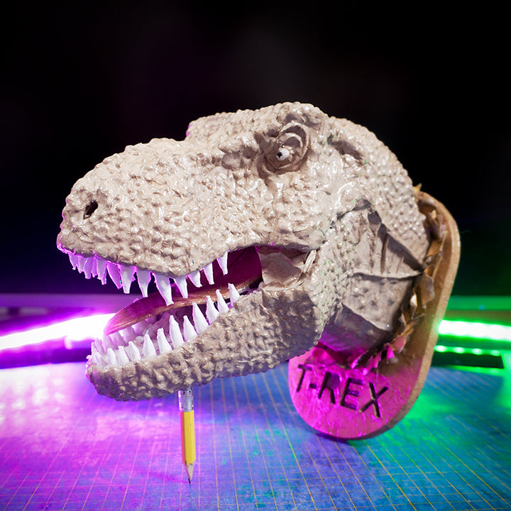 Mini T-Rex Head TEMPLATES for cardboard DIY